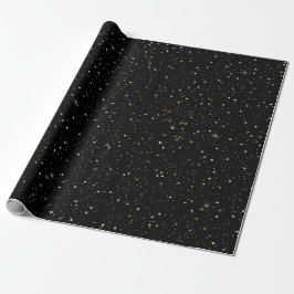 Papel De Presente Glitter de tomo Dourado e brilho em preto
