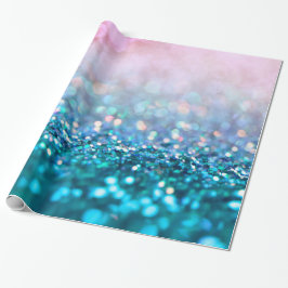 Papel De Presente Glitter de Trendy Gradient Azul-Teal Gradiente Ros