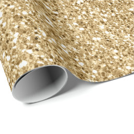 Papel De Presente Glitter Dourado
