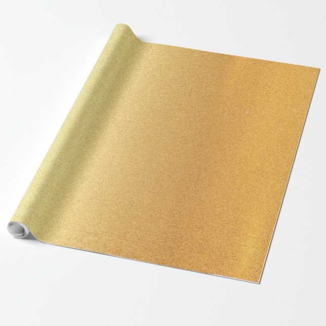 Papel De Presente Glitter Dourado Faux Tendência Moderna do Ouro Glo (Desenrolado)