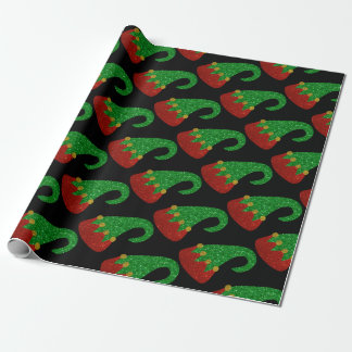 Papel De Presente Glitter Elf Hat
