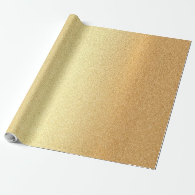 Papel De Presente Glitter Glitter Glam Moderno Elegante Dourado (Desenrolado)