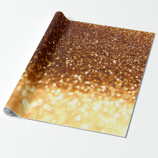 Papel De Presente Glitter golden lights