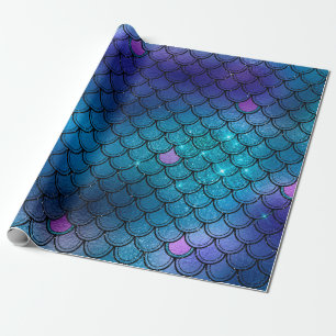 Papel De Presente Glitter Mermaid Scales Pattern