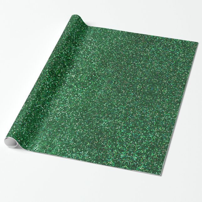 Papel De Presente Glitter Minúscula Verde Elegante (Desenrolado)