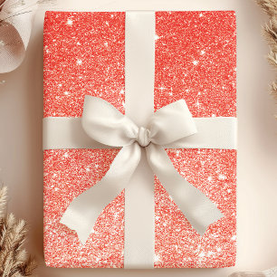 Papel De Presente Glitter Ombre Vermelho Brilhante