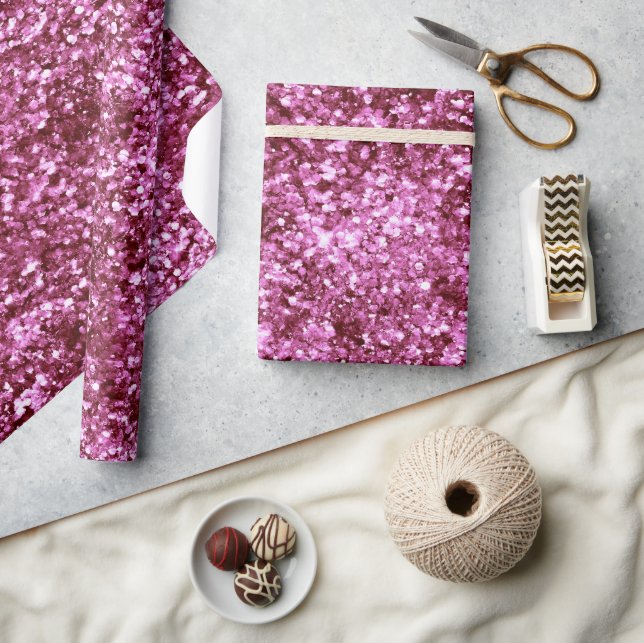 Papel De Presente Glitter Rosa Girassol (Artesanato)