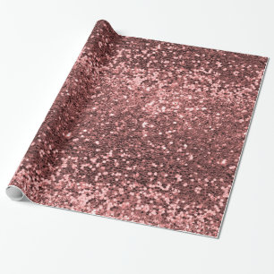 Papel De Presente Glitter Sparkle Girly Glam, Rosa De Lúx Dourado