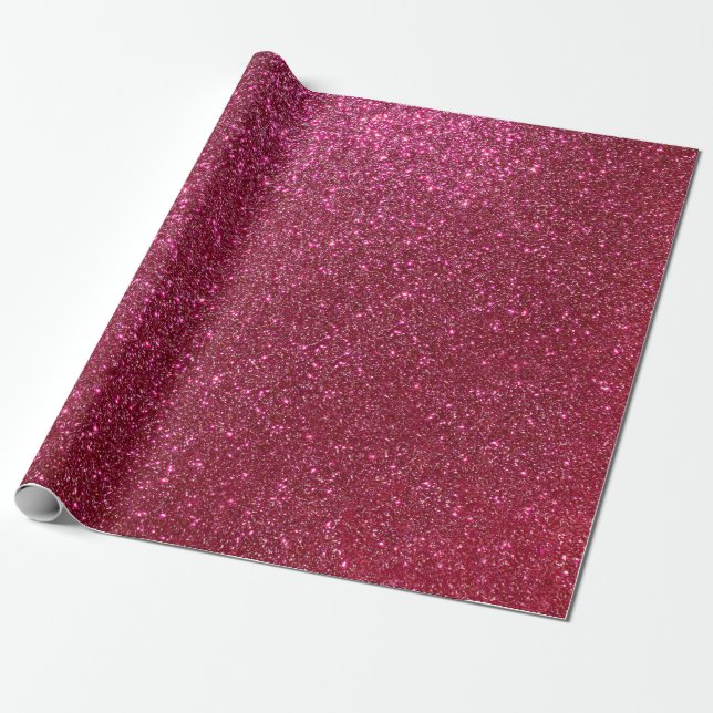 Papel De Presente Glitter Vermelho Brilhante (Desenrolado)