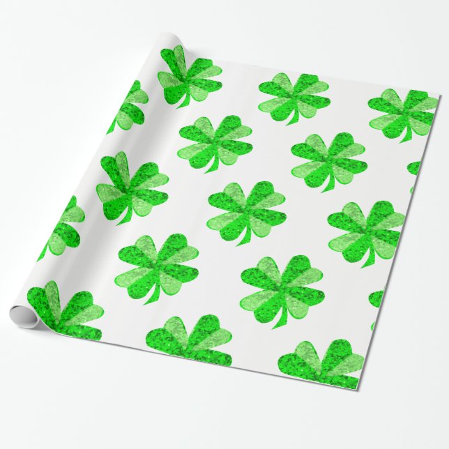 Papel De Presente Glittering Clover (Desenrolado)