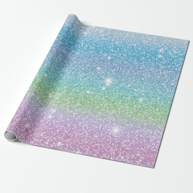 Papel De Presente Glittery and Starry, presente fofo 12 (Desenrolado)