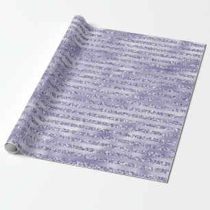 Papel De Presente Glitzy Girly Purple Glitter Stripes