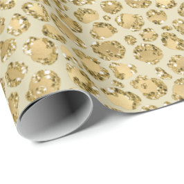 Papel De Presente Glitzy Glam Dourada Glitter Leopardo