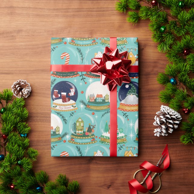 Papel De Presente Globe Natal Gnomo Gengerpão Casa Azul (Presente de Natal)