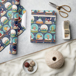 Papel De Presente Globo de neve de Natal Gnome//Gingerpão House