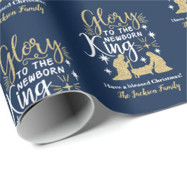 Papel De Presente Glória ao Novo Rei Glitter