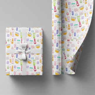 Papel De Presente Glow Up Skincare Gift Wrapping Paper Roll