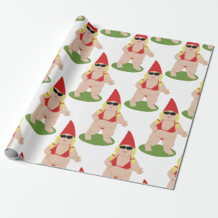 Papel De Presente Gnome Em Bikini