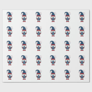 Papel De Presente Gnome Patriótico EUA Estrela Vetor Camisa Design_1