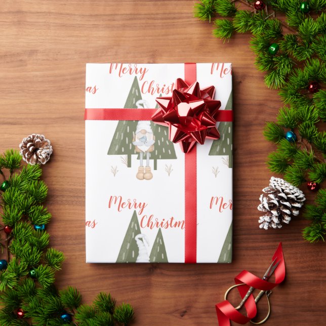 Papel De Presente Gnomo Caprichoso de Natal Feliz (Presente de Natal)