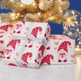 Papel De Presente Gnomo Cute Segurando Dia de os namorados Cardíaco