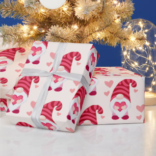 Papel De Presente Gnomo Cute Segurando Dia de os namorados Cardíaco