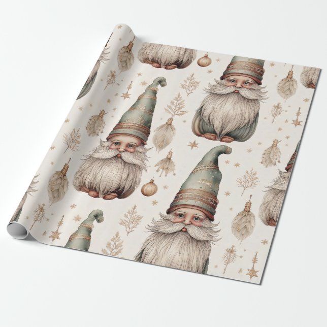 Papel De Presente Gnomo de Jardim Caprichoso & Botânico (1) (Desenrolado)
