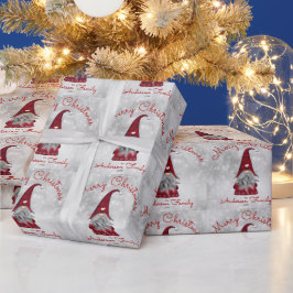 Papel De Presente Gnomo de Natal Alegre Rústico Fofo Personalizado