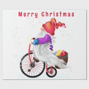 Papel De Presente Gnomo de Natal com Papel de Enrolamento de Present