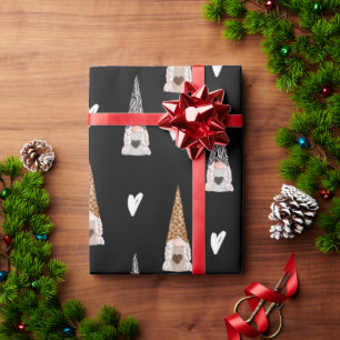 Papel De Presente Gnomo de natal da Xadrez Buffalo