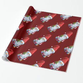 Papel De Presente Gnomo de Natal Gonk Vestido com um Traje Festivo