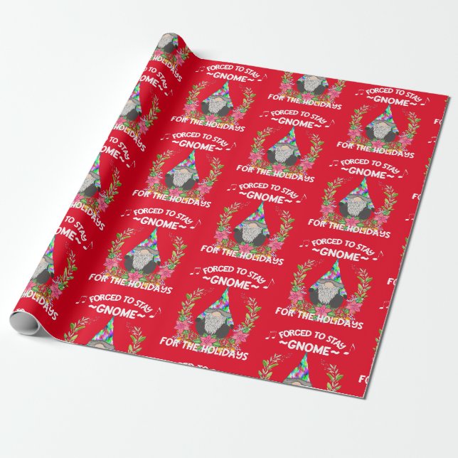 Papel De Presente Gnomo Divertido de Tie-Dye Natal 2020 Quarentena M (Desenrolado)