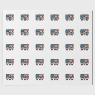Papel De Presente Gnomo Patriótico Vintage EUA Design de Camisa Bran