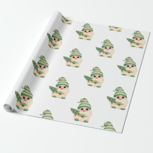 Papel De Presente Gnomo Pinheiro Feliz Natal