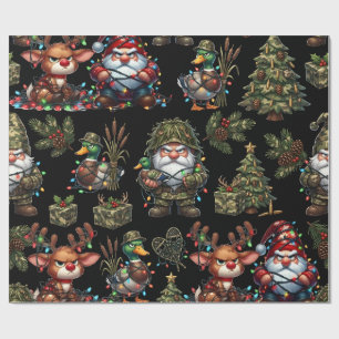 Papel De Presente Gnomos Camuflados de Caça ao Pato