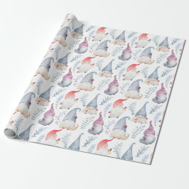 Papel De Presente Gnomos de aquarelas de Natal