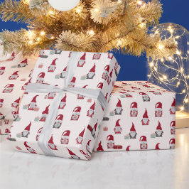 Papel De Presente Gnomos de Natal e Presentes País Russo