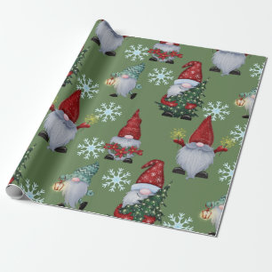 Papel De Presente Gnomos de Neve de Natal