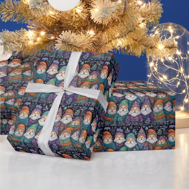 Papel De Presente Gnomos de Papais noeis (Feriados)