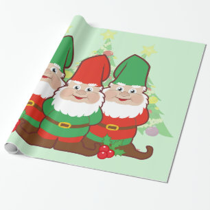 Papel De Presente Gnomos do Natal