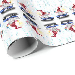 Papel De Presente Gnomos Felizes de Pater com Presentes e Gelozes -
