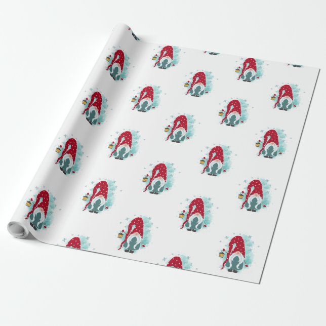 Papel De Presente Gnomos Fofos e Adoráveis (Desenrolado)