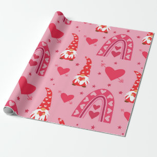 Papel De Presente Gnomos namorados com coração e arco-íris