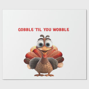 Papel De Presente Gobble Até Você Cambalear Design de Peru Engraçado