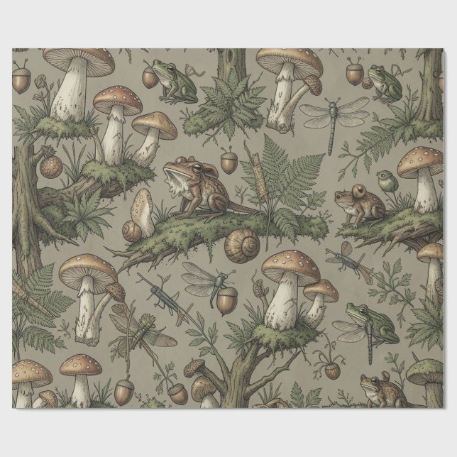 Papel De Presente Goblincore Forest Wrap (Aberto)