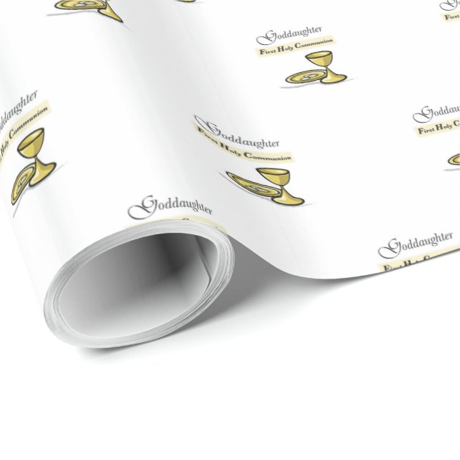 Papel De Presente Godfilha Primeira Comunhão Chalice (Ponta do rolo)