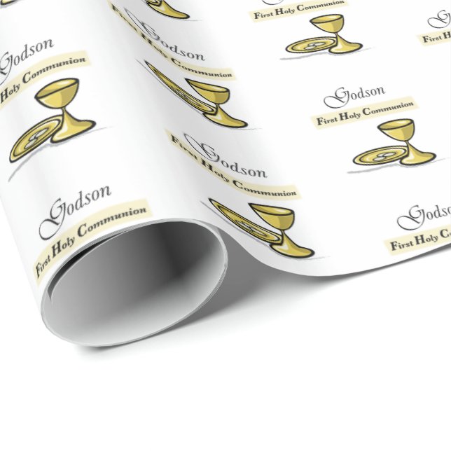 Papel De Presente Godson First Communion Chalice (Ponta do rolo)