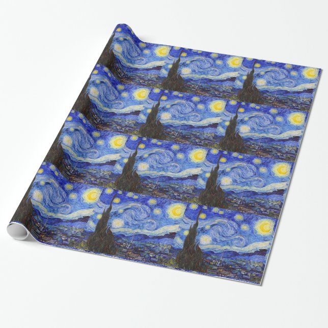 Papel De Presente Gogh , “Starry Night” (Desenrolado)