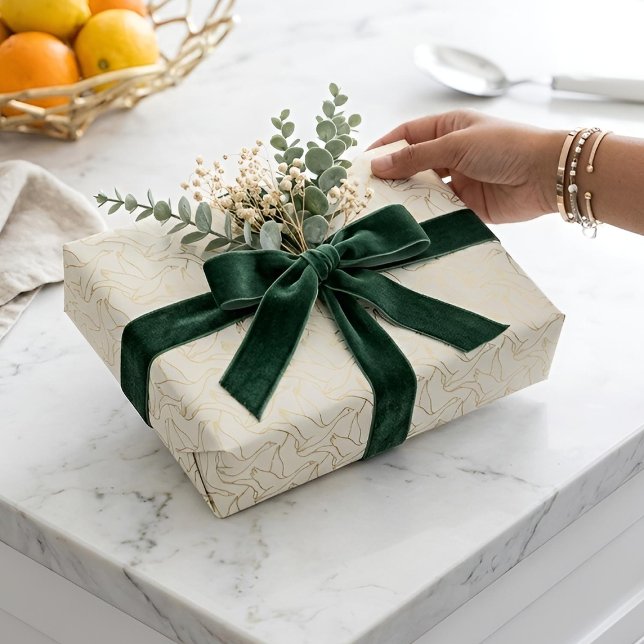 Papel De Presente Gold Filigree Art Deco | Goose Antique Cream (Luxe Sophisticated Gift)