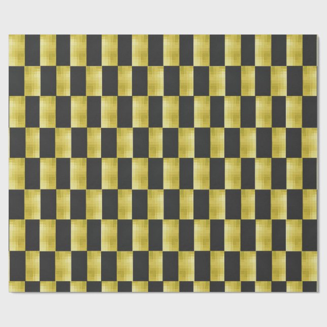 Papel De Presente Gold-Paneled Black-IV Wrapping Paper (Aberto)
